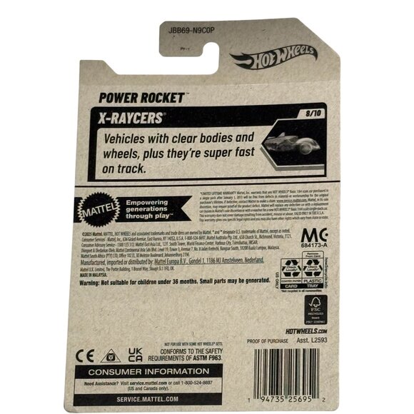 Hot Wheels Power Rocket Pink X-Raycers Clear Body Mainline 109/250 - Picture 2 of 6